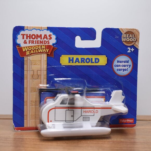 Fisher-Price Other - Harold Can Carry Cargo Magnetic Thomas & Friends Wooden Railway Train Engine New